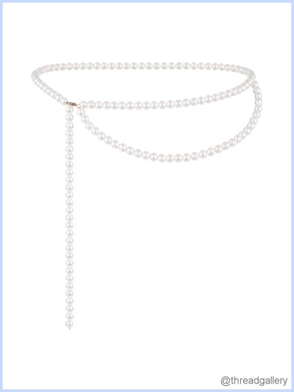 Double Layer Faux Pearl Waist Chain Belt Adjustable for Wedding Party